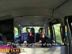 Watch Ava austen and Angel Long get down and dirty in a hot UK taxi cab