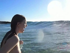 Amateur, Plage, Blonde, Poupée, Petite amie, De plein air, Pov, Chatte