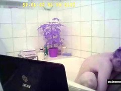 Amateur, Gros seins, Hd, Mature, Maman, Nue  à poil, Douche, Voyeur