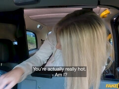 Miss Sally shows off her big tits and pussy in the Fake Taxi