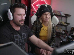 Big cock, Game, Glasses, Natural tits