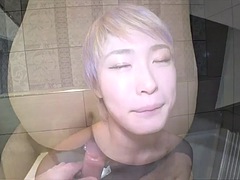 In den arsch, Asiatisch, Blondine, Spermaladung, Hardcore, Japanische massage