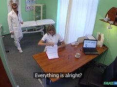 Checking her Anal Temperature: Naughty Blonde Nurse Gets Doctor's Attention And His Cum