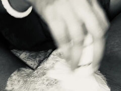 Fetish black & white POV with cock shaving fetish - big naturals