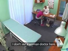 Leie, Blasen, Hundestellung, Lecken, Krankenschwester, Büro, Muschi, Spanner