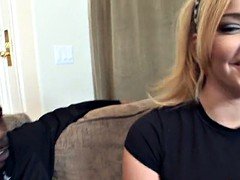 Emma gets naughty with a black cock in her mouth!!