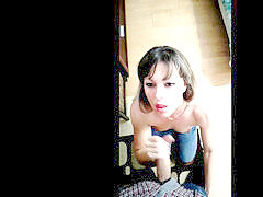 Fit Babe guzzle My jizm After A ultra-kinky Party - Great Sound of BJ and HJ -