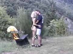 Duits, Rijpe lesbienne, Man man vrouw, Buiten