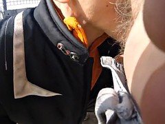 フェラチオ, 手コキする, 熟年, アウトドア