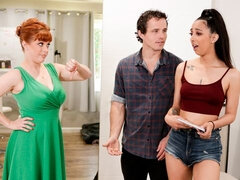 デカ尻, デカパイ, フェラチオ, 女 人男 人, 手コキする, マッサージ, 淫乱熟女, 赤毛