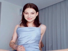 Skinny Trap Wanking Her Massive Cock