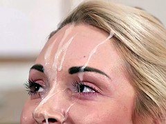 Gros seins, Blonde, Sucer une bite, Tir de sperme, Énorme, Lingerie, Actrice du porno, Pov