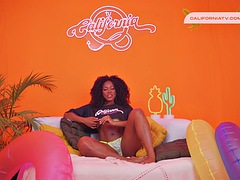 デカパイ, 黒人, 黒人, オナニー, 一人, オッパイの