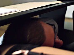 Sucer une bite, Tir de sperme, Faciale, Léchez, Lingerie, Bureau, Chevaucher, Rasée