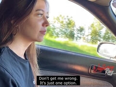 Blowjob, Brunette, Car, Couple, European, Pov, Russian, Whore