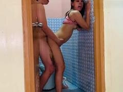 Japanese pinay girlfriend with her best friend getting railed in the bathroom