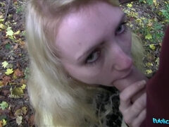 Blonde Rides Cock Instead Of The Bus - outdoor hookup sex part 01