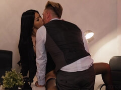 美女, 巨乳な, エロティック, 開帳, オフィス, オマンコ, オッパイの, 妻