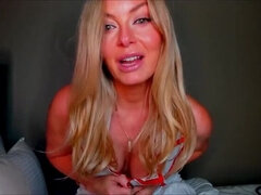 Blondine, Blasen, Prüfung, Handschuhe, Handjob, Hd, Milf, Pov