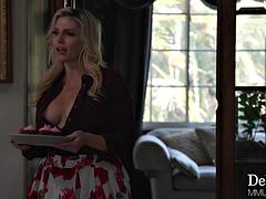 Big tits, Blonde, Blowjob, Licking, Stepmom, Tits
