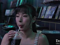 アジア人, デカ尻, 黒人, 黒人, レズビアン, なめる, 赤毛, 三人