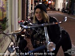 On Her Amsterdam Vacation, A Small-Titted Blonde from Latvia Masturbates Solo with Sex Toys in the Red Light