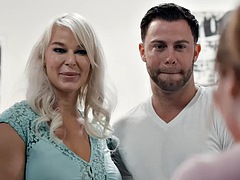 Big tit MILFs eat pussy and suck cock fuck threesome