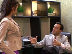 Inviting dancers into the office turns into group sex with two creampies for the milfs - Ariella ferrera