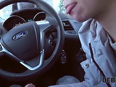 デカパイ, フェラチオ, 車, ハードコア, 自家製, お金, 公共, ティーン