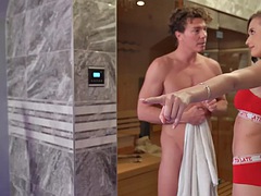 Attrapée, Éjaculation interne, Européenne, Homosexuelle, Sauna, Nénés