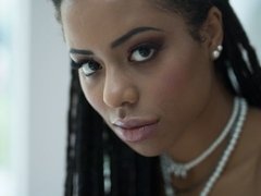 Noire, Noir ébène, Interracial, Lesbienne, Léchez, Chatte, Dénudage, Nénés