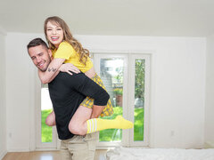 Dirty schoolgirl Leila Cove fucks with her horny stepbrother