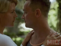 Blondine, Blasen, Paar, Spermaladung, Küssen, Lecken, Mutti, Titten