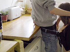 French nubile boinked in the Kitchen - amateur LesPhiLou