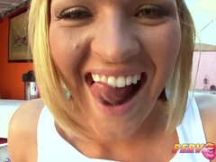 POV Outdoor Anal with Blonde Bombshell Juicy Blowjob and Anal Play - Krissy lynn