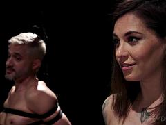 緊縛, ボンデージ, フェムドム, フィストファック, 手コキする, 乳首, ペニスバンド, 三人