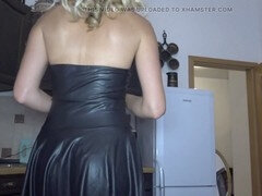 Kleid, Selbstgemacht, Leder, Lingerie, Höschen, Rock, Sich ausziehen, Unter dem rock