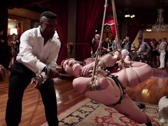 Bondage, Group, Huge, Orgasm, Public, Punishment, Rough, Threesome
