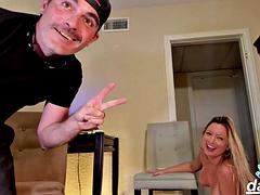 美女, デカパイ, ブロンド, ブーツ, 黒人, 下着, 淫乱熟女, オッパイの