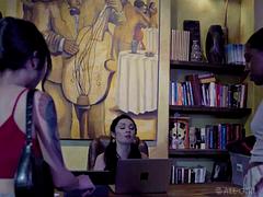 Interracial Lesbian Threesome With Our Busty Masseuse by Fantasy Massage: Porn