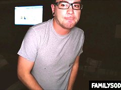 Brother surprises Sister with his cock in her mouth