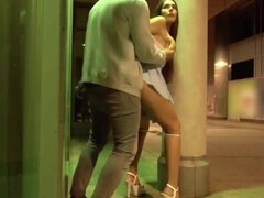 Amateur, Big tits, Blowjob, Brunette, Handjob, Outdoor, Public