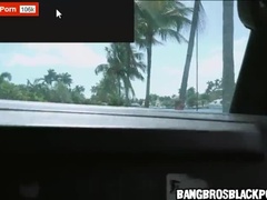 Hot black teen takes big cock on public bus - free ebony porn