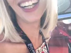 Blonde teen Sky Pierce dogging after showing pussy in POV