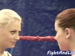 Lick pussy, tonguing, lesbians wrestling