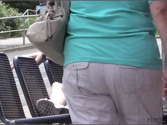 お尻, ブロンド, 清楚, 公共, オマンコ, 一人, ティーン, スカートのぞき