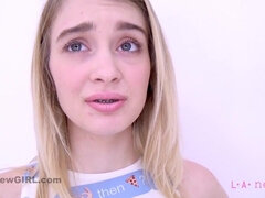 18 ans, Audition, Frère, Mignonne, Petite femme, Chatte, Suçant, Adolescente