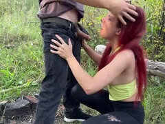 Russian Teen With Colored Hair Gets Rough Outdoor Punishment For Drinking