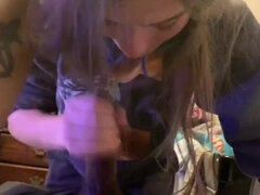 Leie, Blasen, Kehlenfick, Schmuddelige sprache, Würgen, Handjob, Interrassisch, Nass