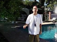 Pretty babe with red hair was penetrated in the chaise longue